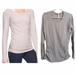 Athleta Speed Light Seamless Long Sleeve in grey Lavender Size Large